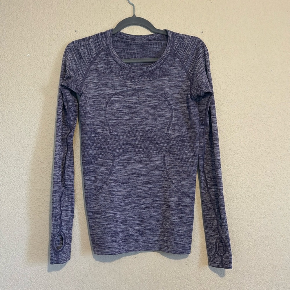 Lululemon Purple Heathered Space dyed Swiftly Tech Long Sleeve Activewear Top